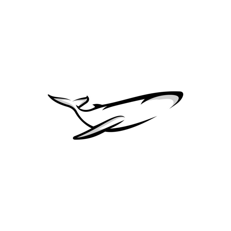 Whale logo design icon. Whalelogo design inspiration. Artic animal logo design template. Animal symbol logotype. Whale symbol silhouette. vector