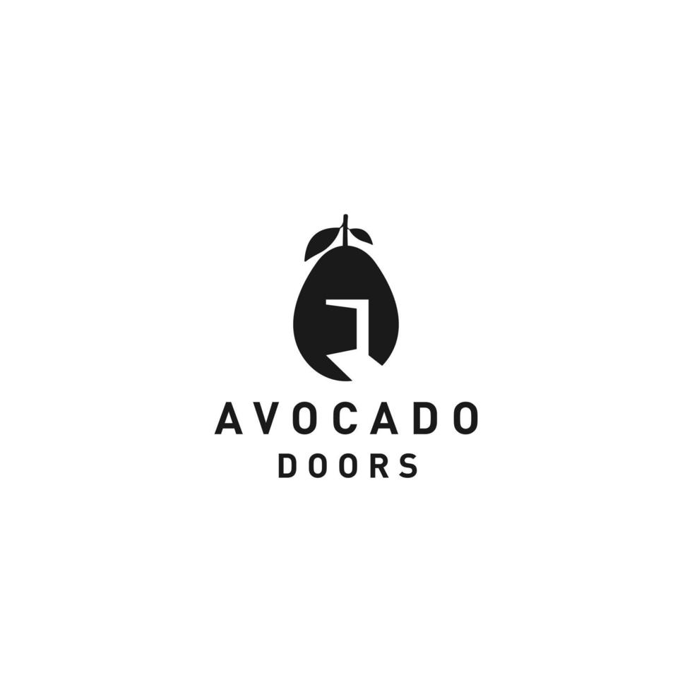 Avocado fruit logo template. Door design template logo. Real estate vector logo design. Avocado fruit logo template.