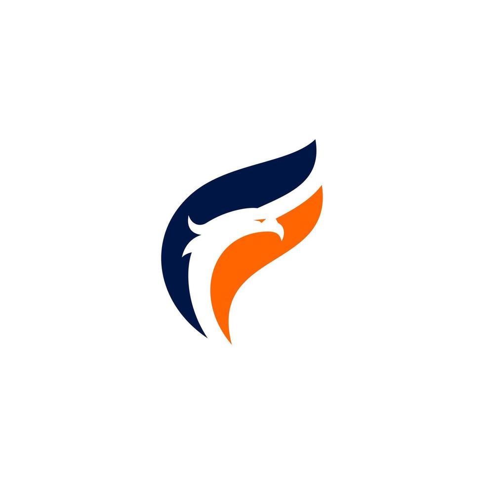 águila con F símbolo logo diseño inspiración vector