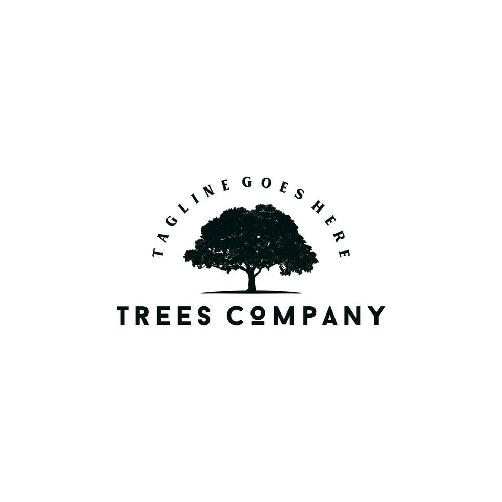 Trees logo design template. Awesome trees with circle logo. A modern trees  logotype. vector