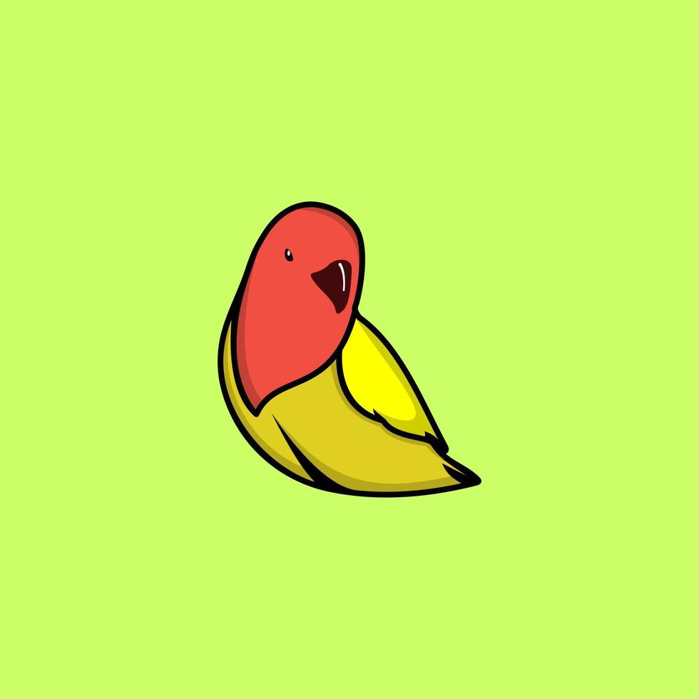 periquito logo diseño icono. periquito lleno color diseño. pájaro animal logo diseño. vector