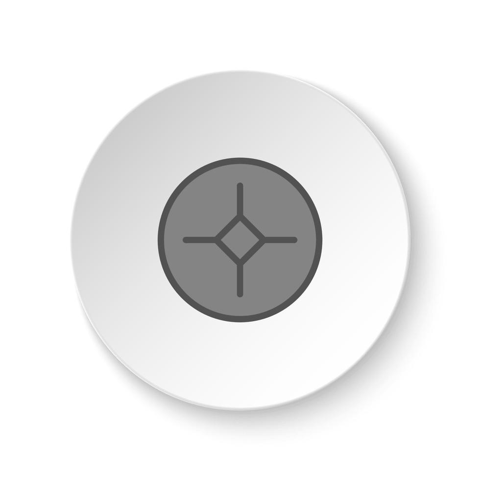 redondo botón para web icono, cruz, tornillo, destornillador. botón bandera redondo, Insignia interfaz para solicitud ilustración en blanco antecedentes vector