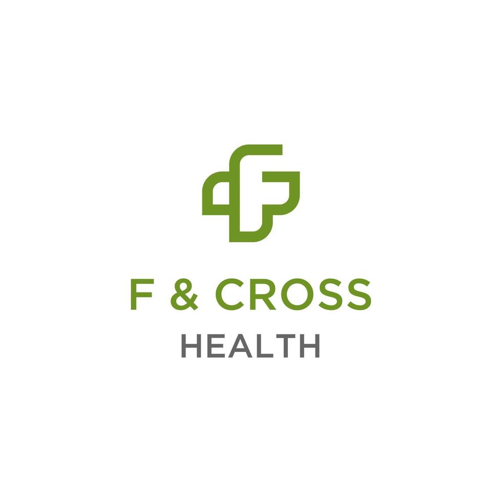 Letter f logo with cross symbol design vector