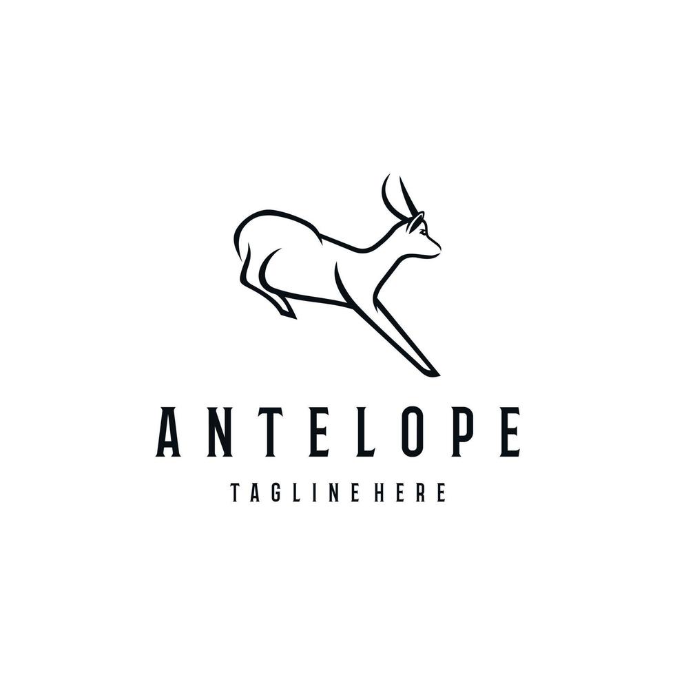 antílope logo vector diseño. increíble un antílope logo. un antílope logotipo