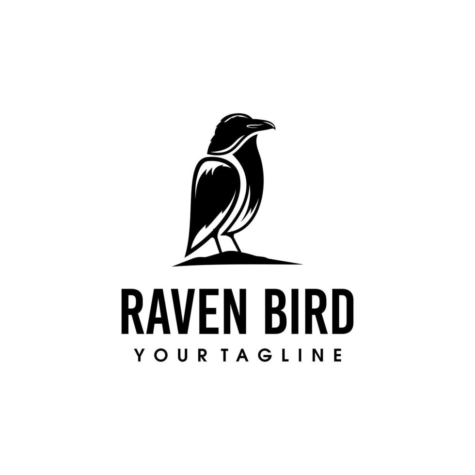 Raven bird logo design vector inspiration