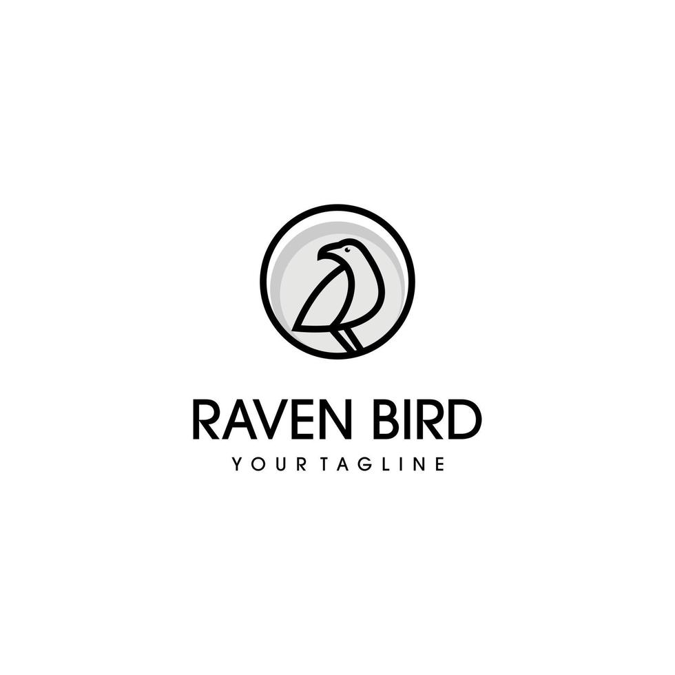 Raven bird logo design vector inspiration