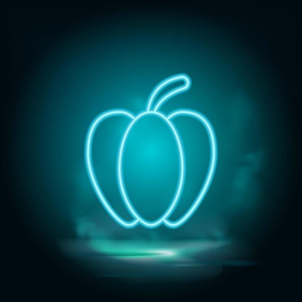 Bell pepper vector neon icon. Food blue neon illustration. Bell pepper vector neon icon on white background