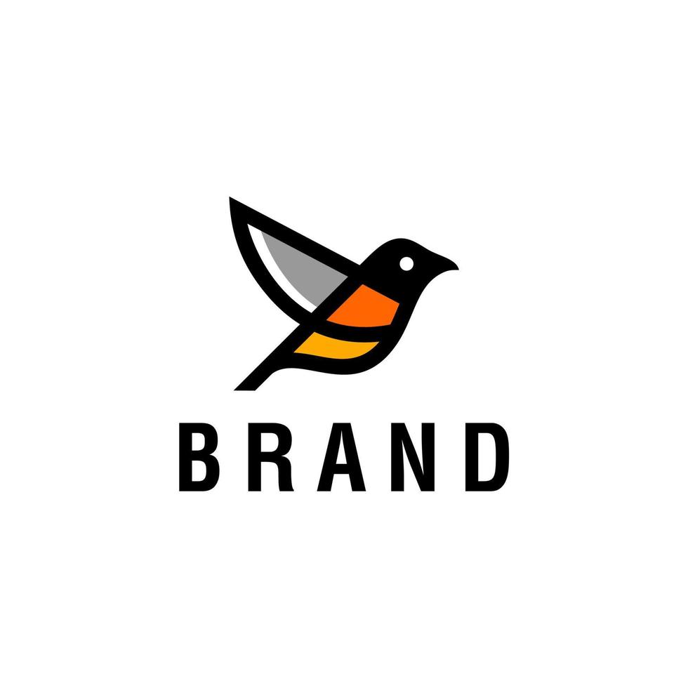 american robin bird logo, song bird icon vector Illustration design in minimal style