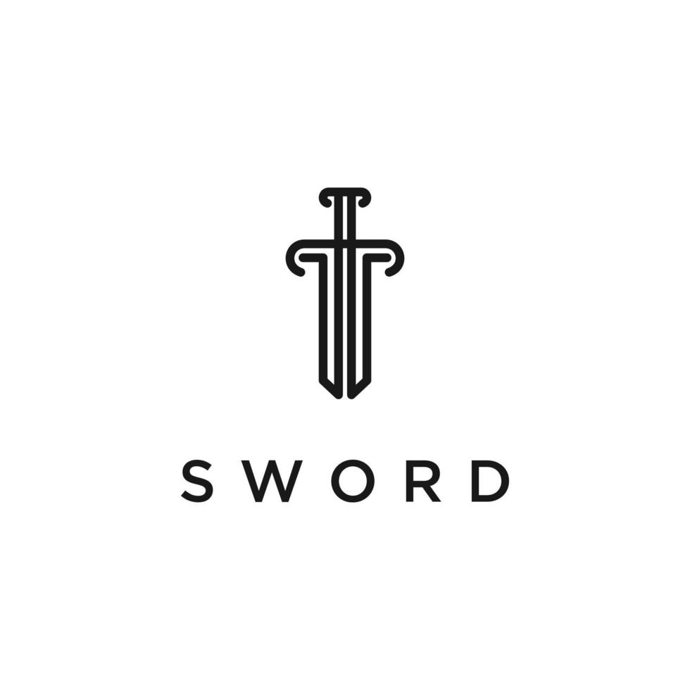 espada logo diseño vector inspiración