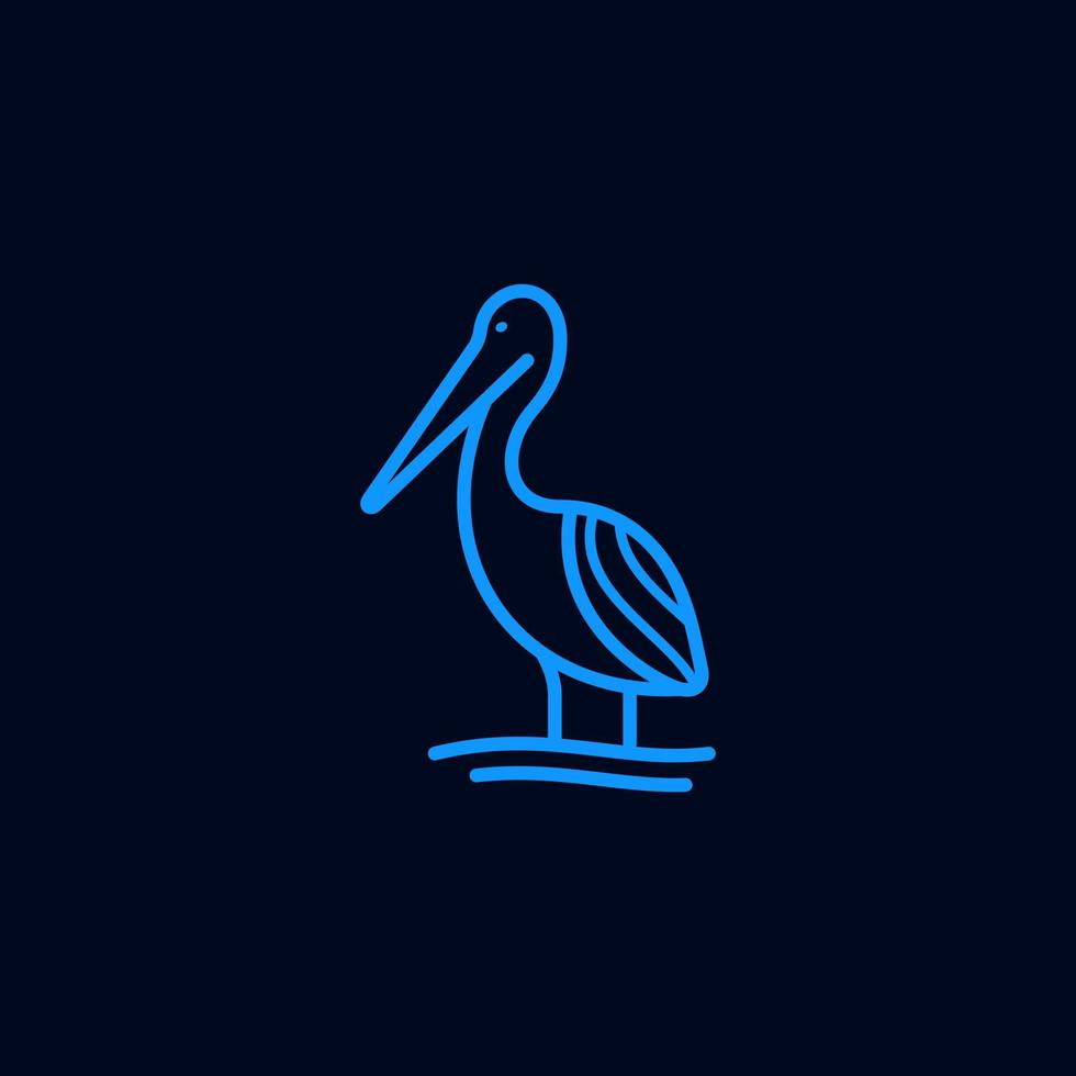Pelican logo line art design graphic inspiration vector