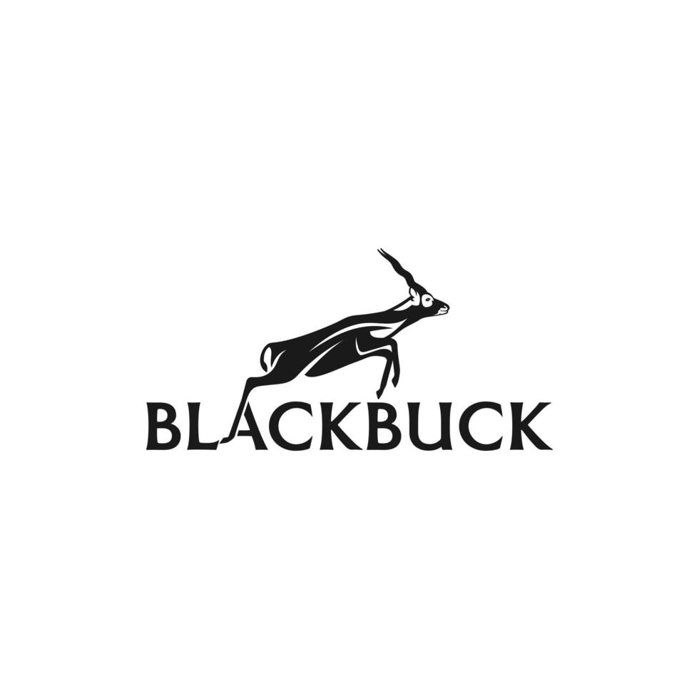 Blackbuck logo design. Antelop india silhoutte. Blackbuck logo design template. vector