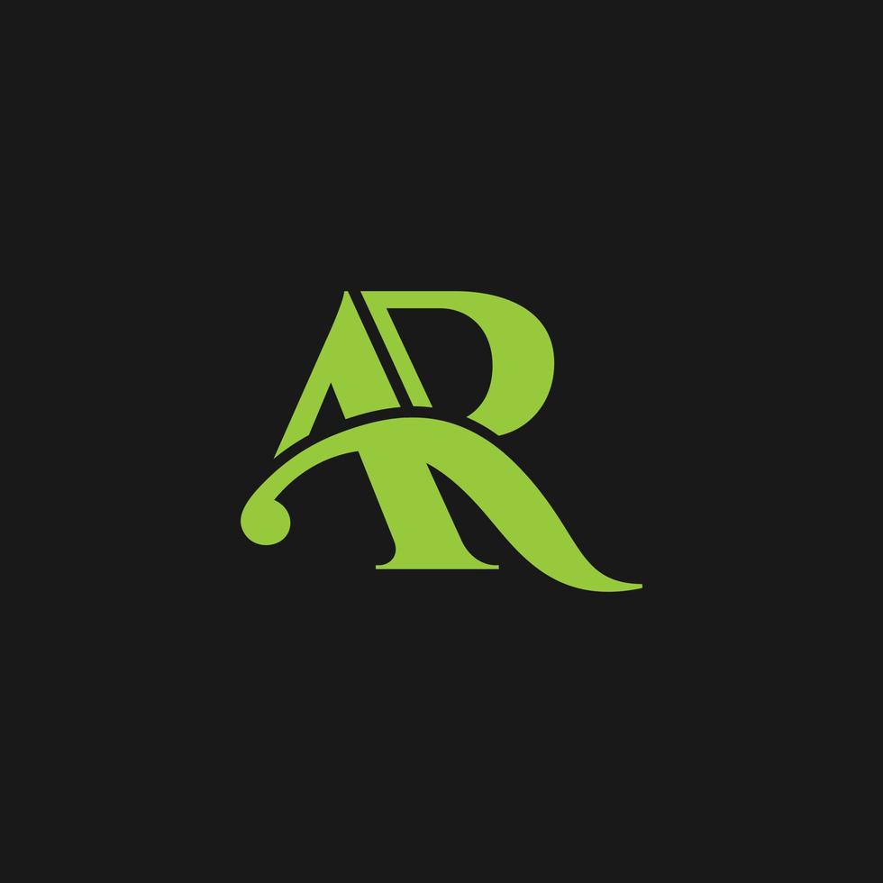 Letter AR logo design template. Awesome letter a with r  logo. A letter a with r lineart logotype. vector