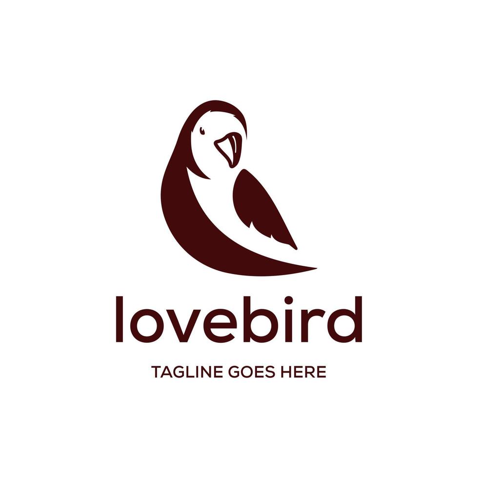 Lovebird logo design icon. Lovebird full color design. Bird animal logo design. vector
