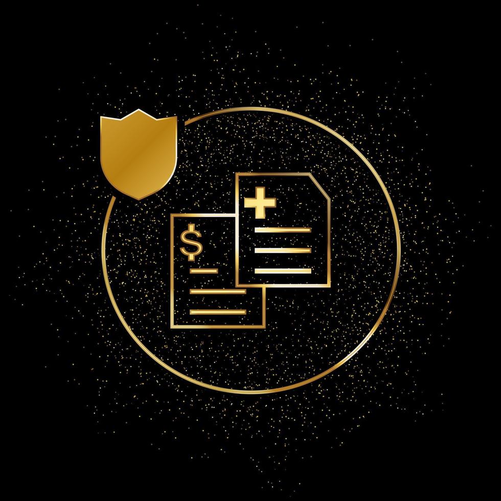 human, insurance, pharmacy gold icon. Vector illustration of golden particle background. Gold vector icon