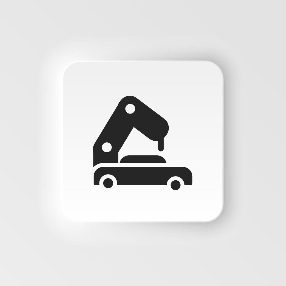 masa producción, coche neumorfo estilo vector icono. sencillo elemento ilustración desde ui concepto. masa producción, coche neumorfo estilo vector icono. infografía concepto en blanco