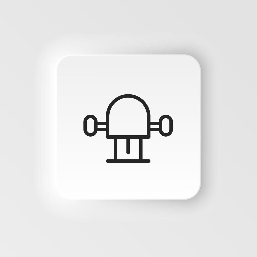 Machine, milling vector icon. Element of design tool for mobile concept and web apps vector. Thin neumorphic style vector icon for website design on neumorphism white background