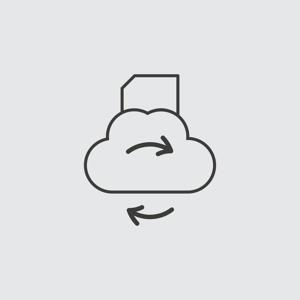 Cloud, folder, sync, outline, icon. Web Development Vector Icon. Element of simple symbol for websites, web design, mobile app, infographics. Line symbol for website design on white background