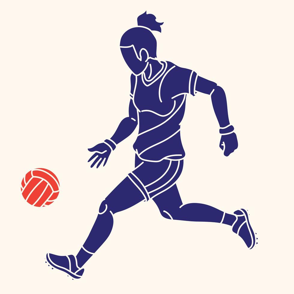 Gaelic Football Female Player Action vector