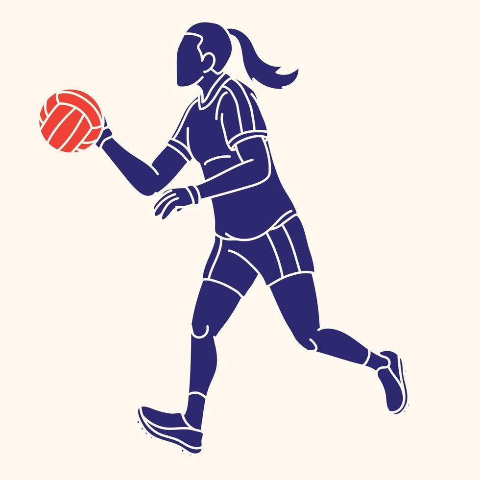 Silhouette Gaelic Football Female Player Action vector