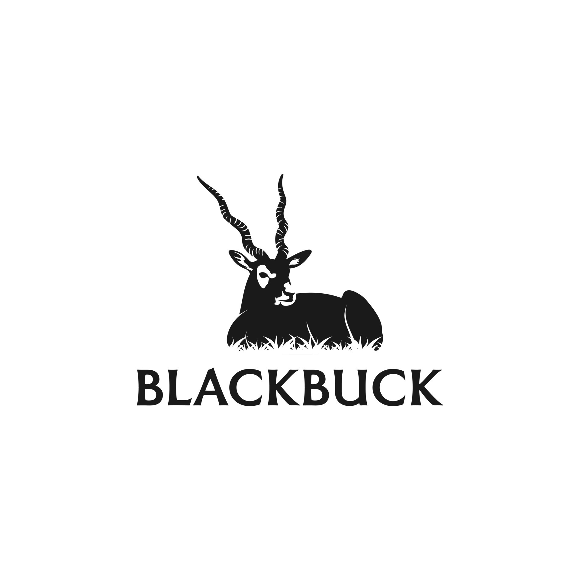 Blackbuck logo design. Antelop india silhoutte. Blackbuck logo design