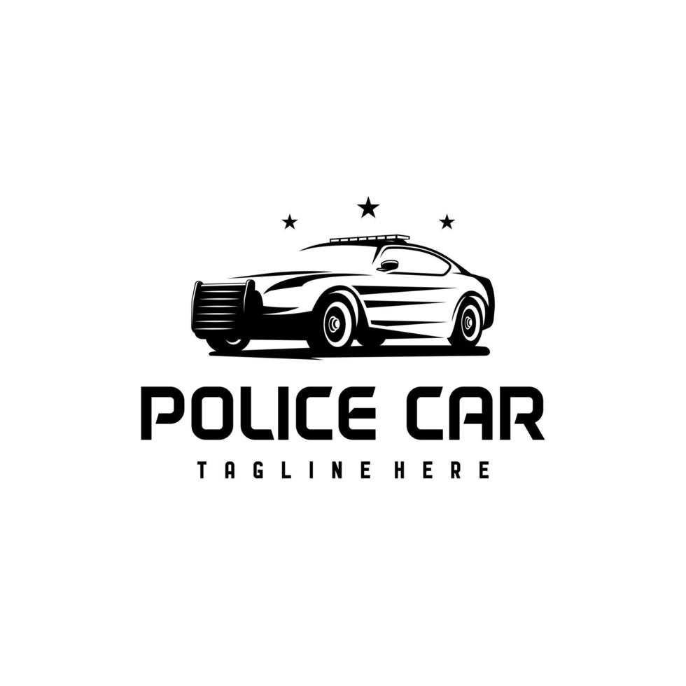 Police car logo vector design. Awesome a police car logo. A police car logotype. Police rescue logo.