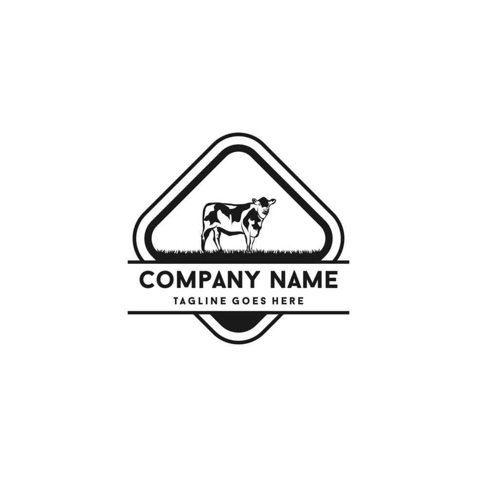 vaca logo diseño emblema inspiración vector