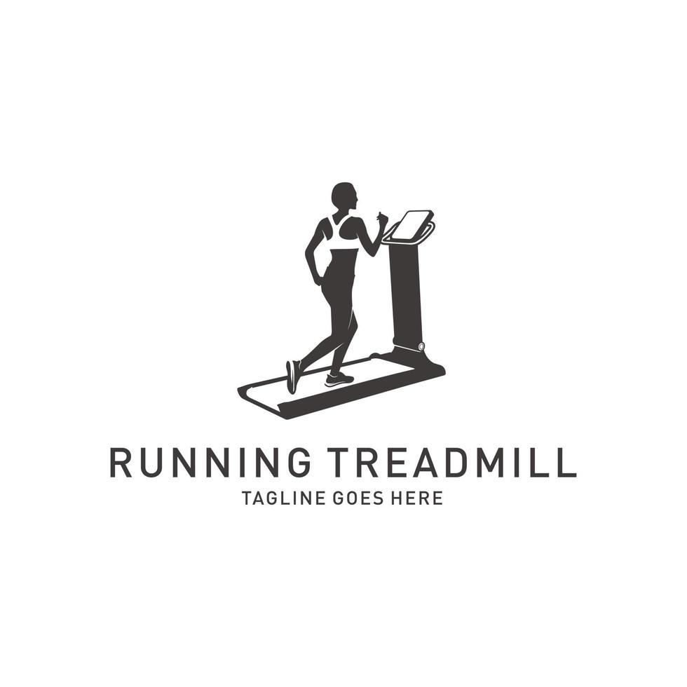 Running treadmill logo design. Trendy flat running treadmill icon from gym and fitness collection. vector