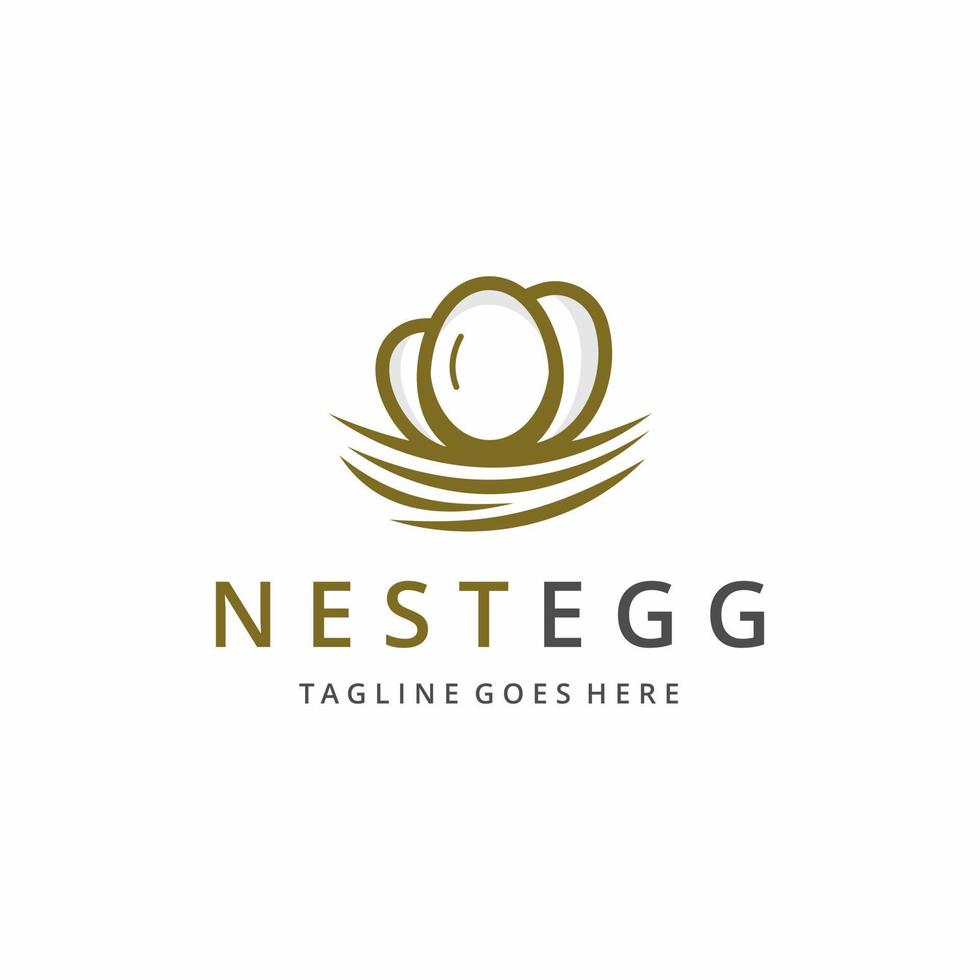 Nest with egg logo design graphic vector