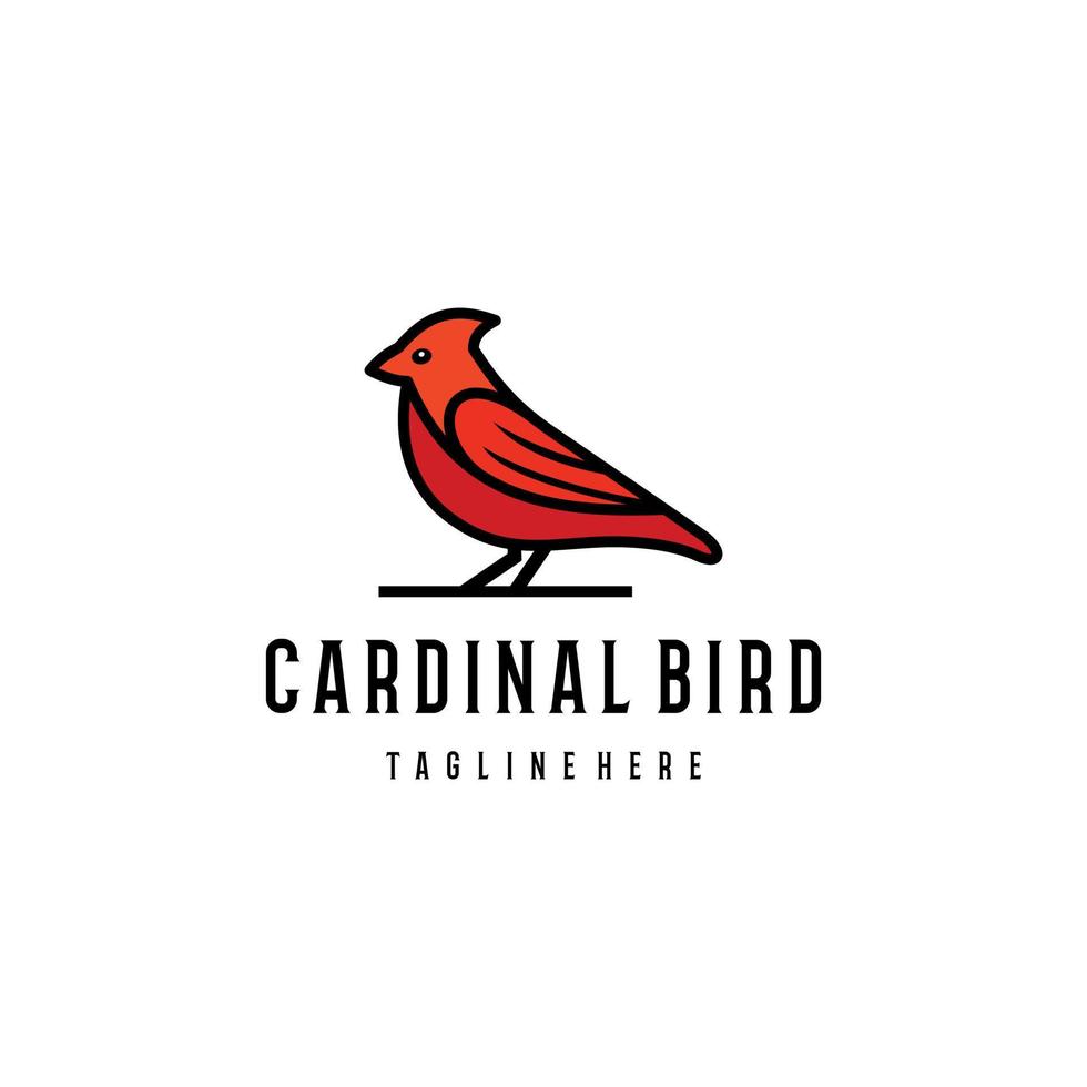 rojo pájaro logo diseño. increíble un rojo pájaro silueta un rojo pájaro logotipo cardenal pájaro logo. vector