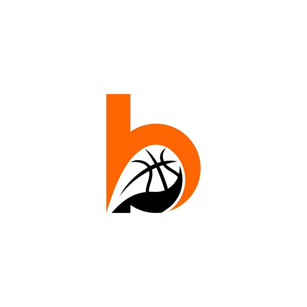 Letter B with Basket ball logo design. Simple basket ball logo. vector