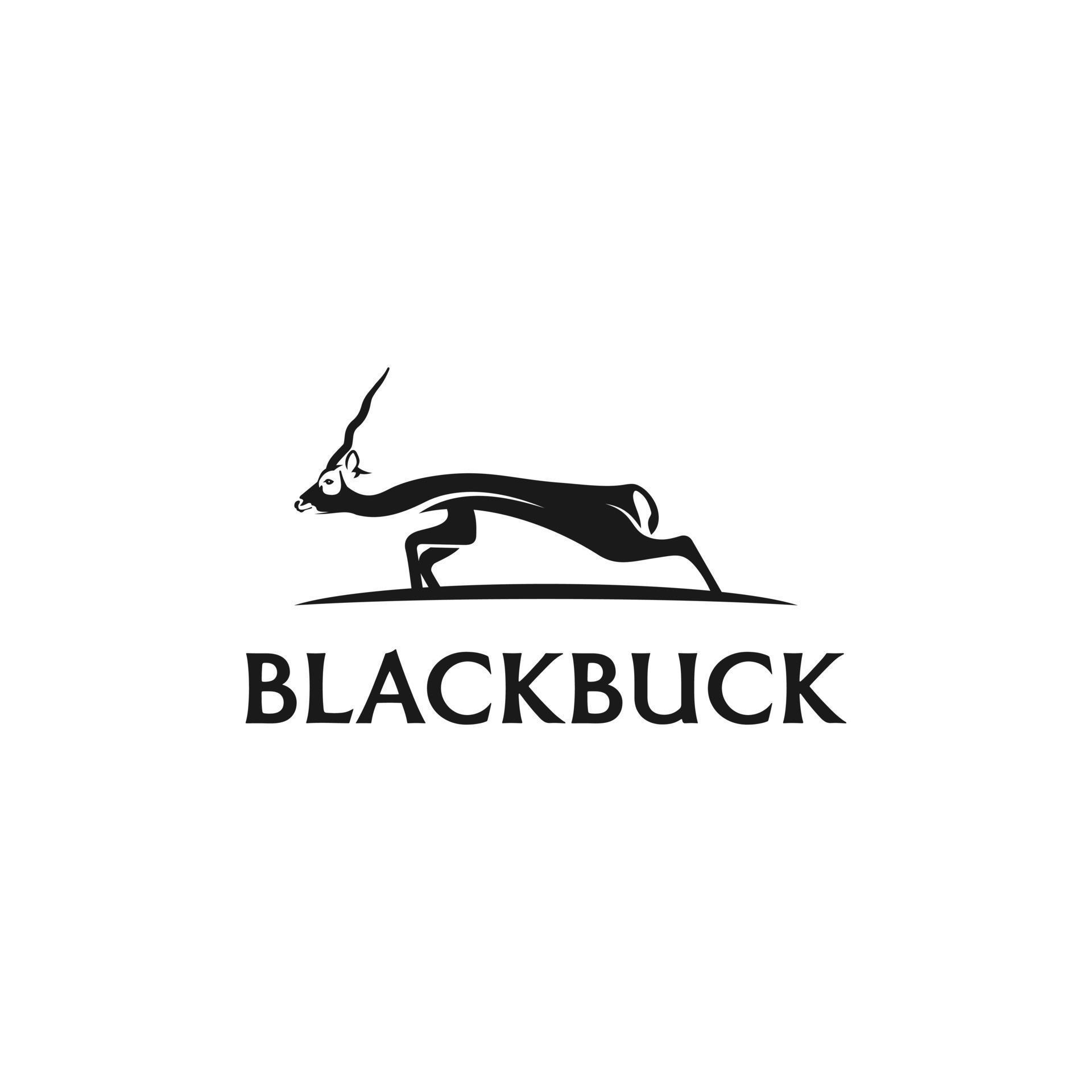 Blackbuck logo design. Antelop india silhoutte. Blackbuck logo design