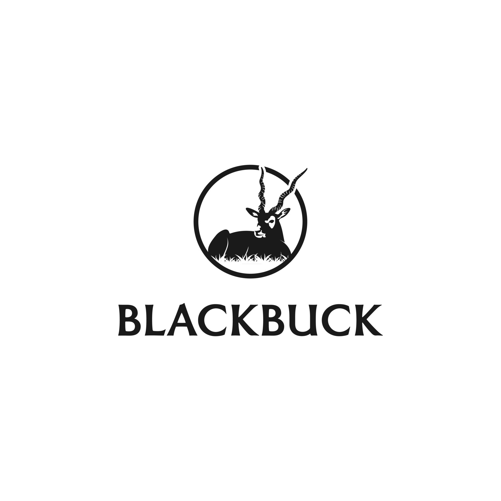 Blackbuck logo design. Antelop india silhoutte. Blackbuck logo design