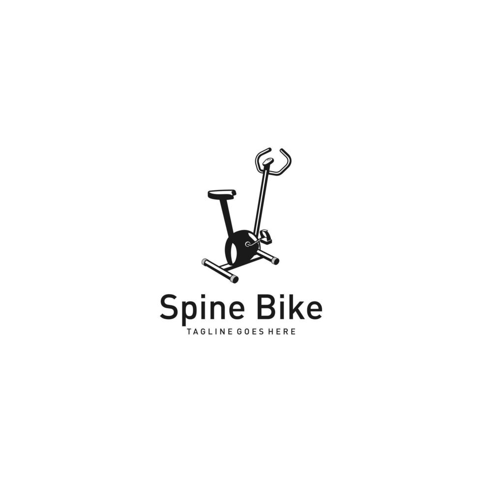 Cycling exercise machine. Exercise bike logo. Bicycle indoor logo design. Cycle studio. vector