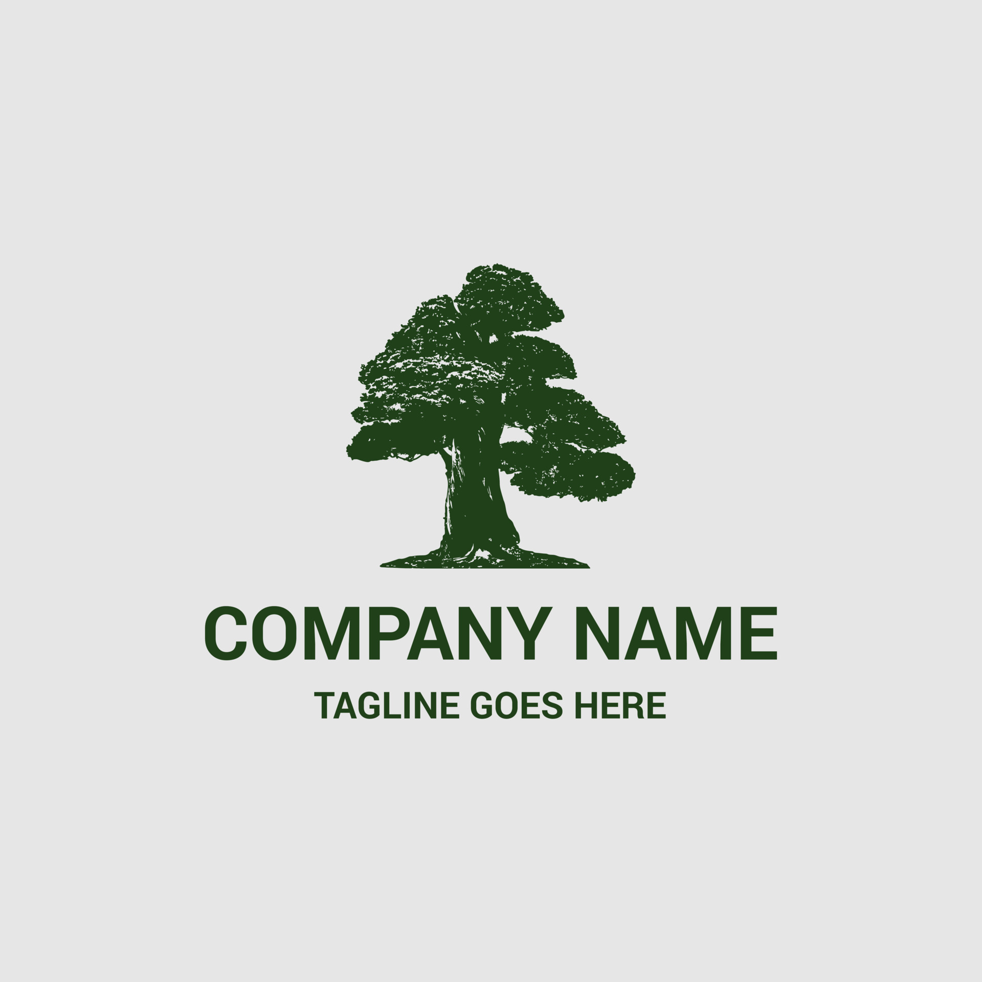 Trees logo design template. Awesome trees with circle logo. A modern
