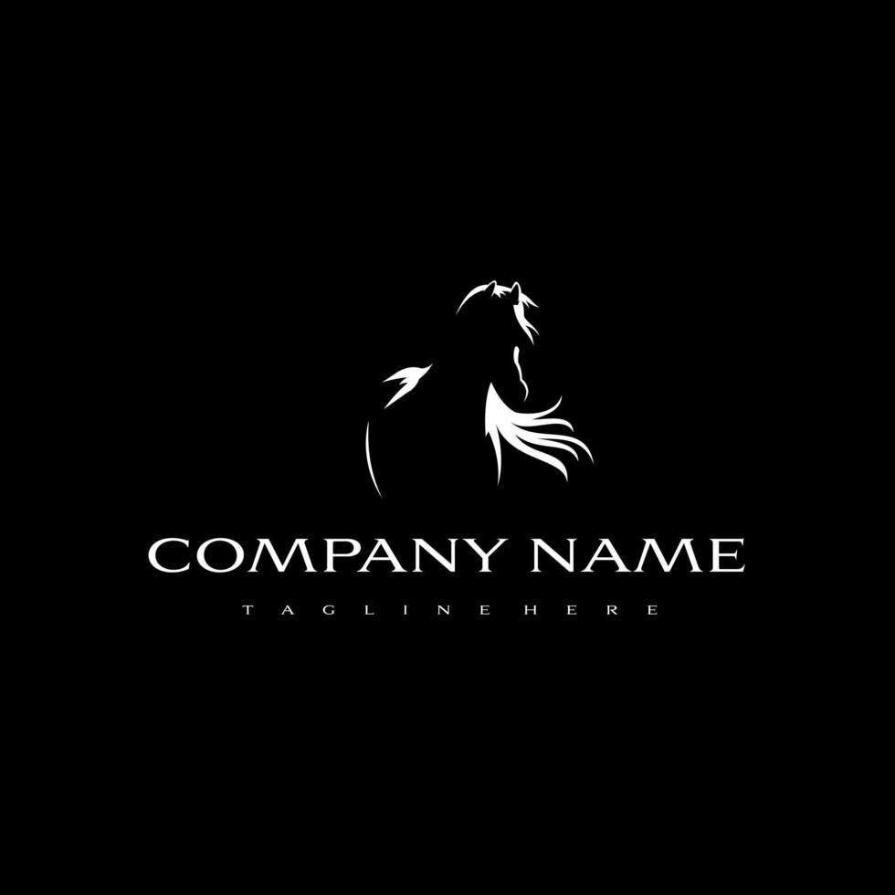 Black Stallion logo design. Awesome a black stallion silhoutte. A black stallion logotype. vector