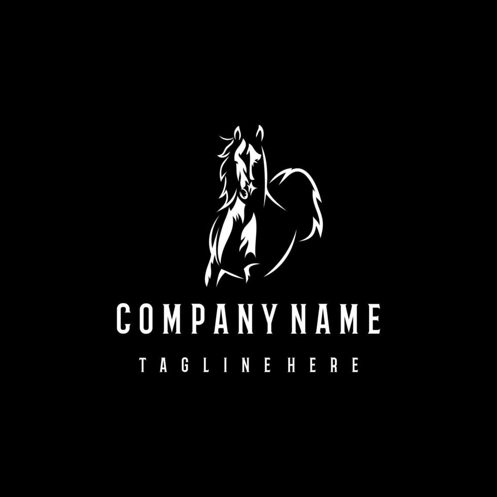 Black Stallion logo design. Awesome a black stallion silhoutte. A black stallion logotype. vector