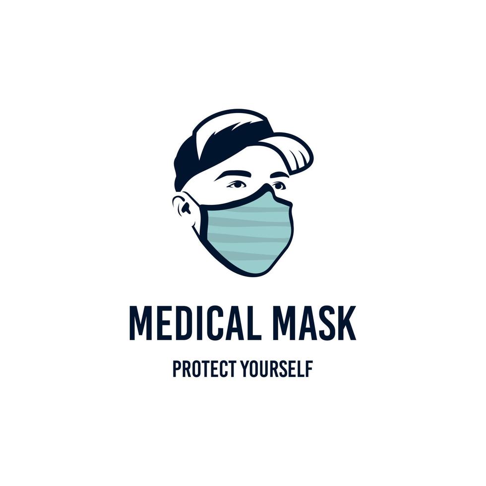 máscara un médico logo diseño. increíble moderno máscara logo. un máscara médico logotipo vector