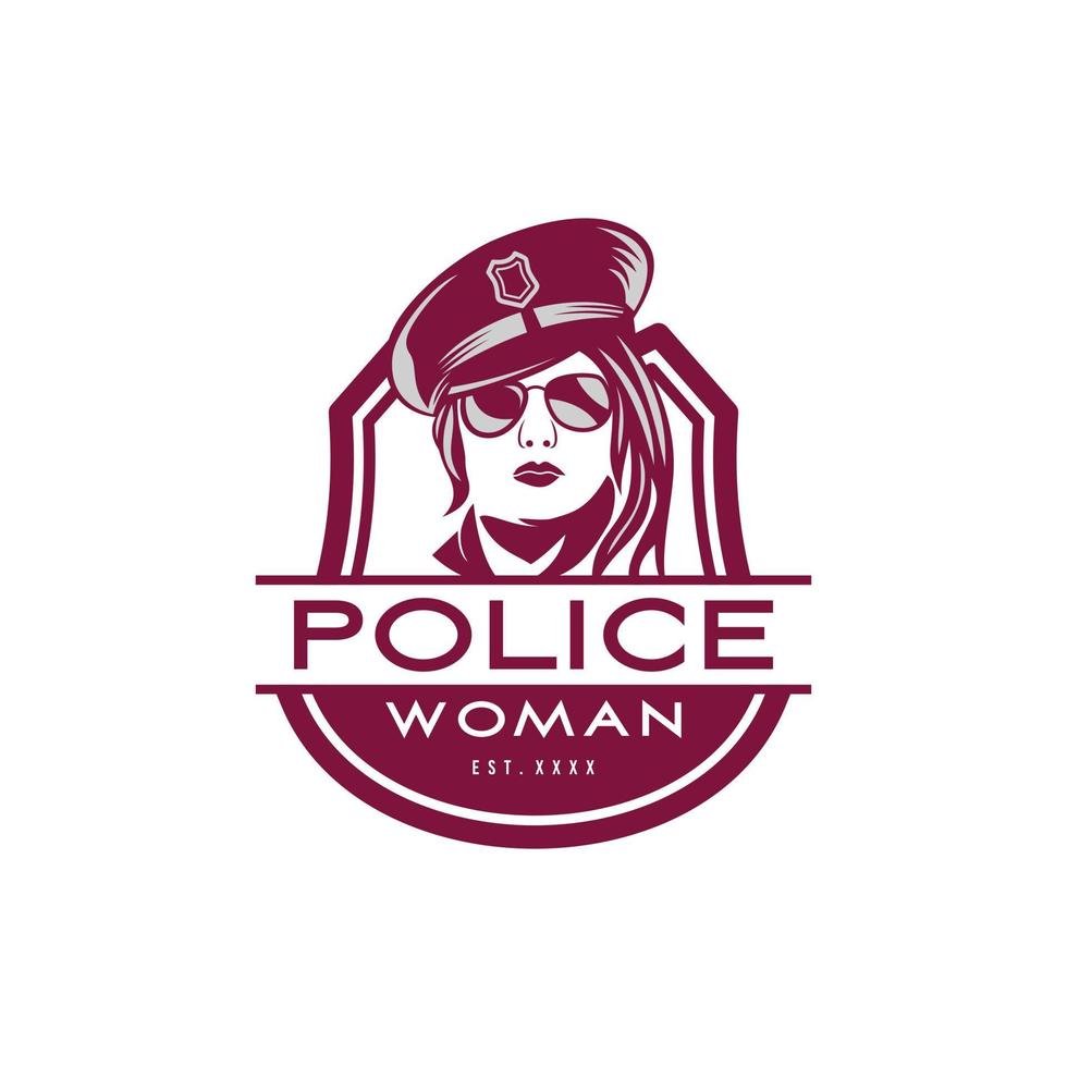 Police woman line art design graphic inspiration vector