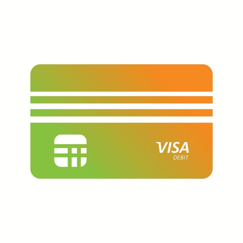 Beautiful Debit Visa Vector Glyph icon