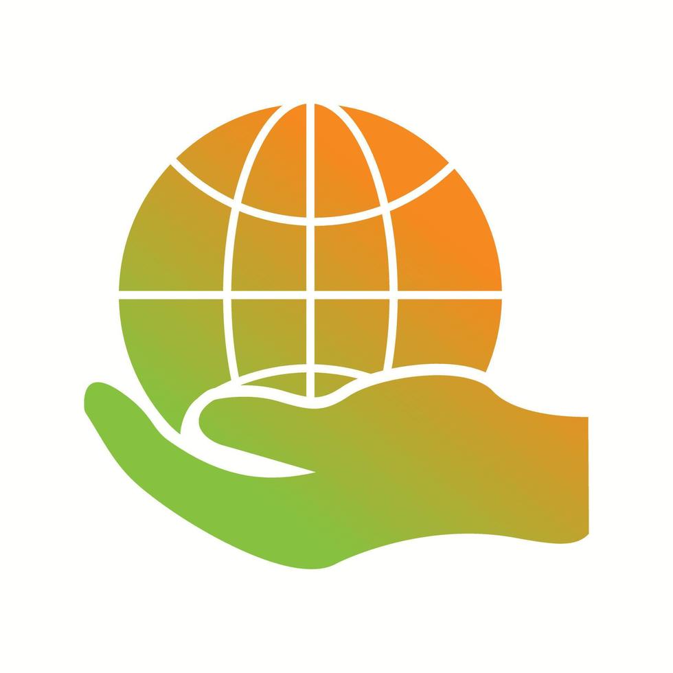 Beautiful Global hand Vector Glyph icon