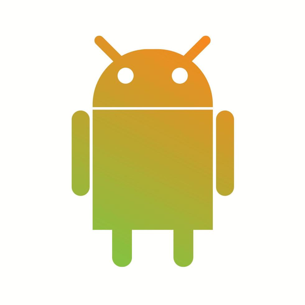 hermoso icono de glifo de vector de logotipo de android