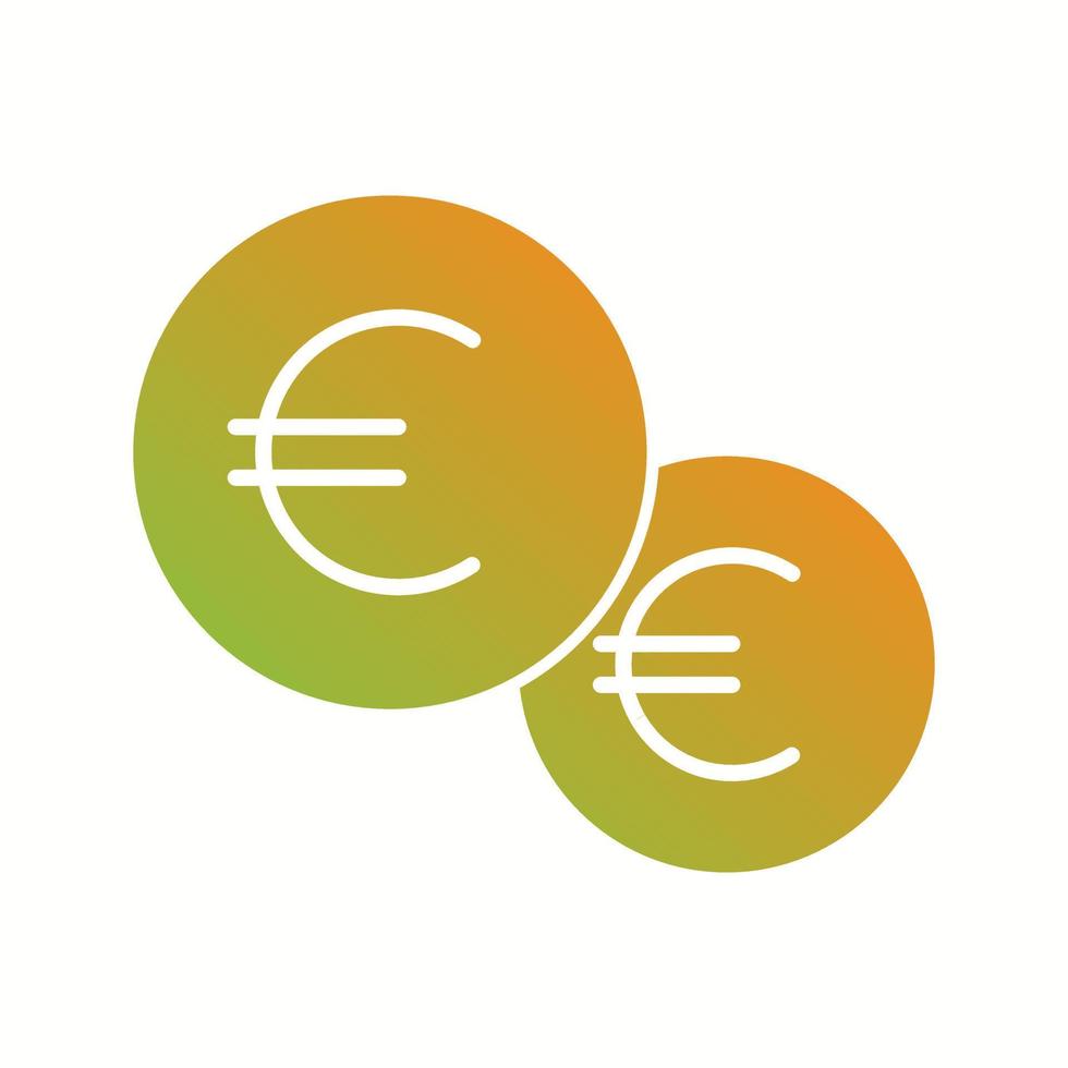 hermoso icono de glifo de vector de monedas de euro