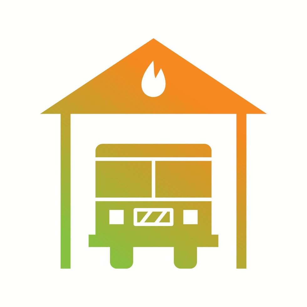 Beautiful Fire station Vector Glyph Icon