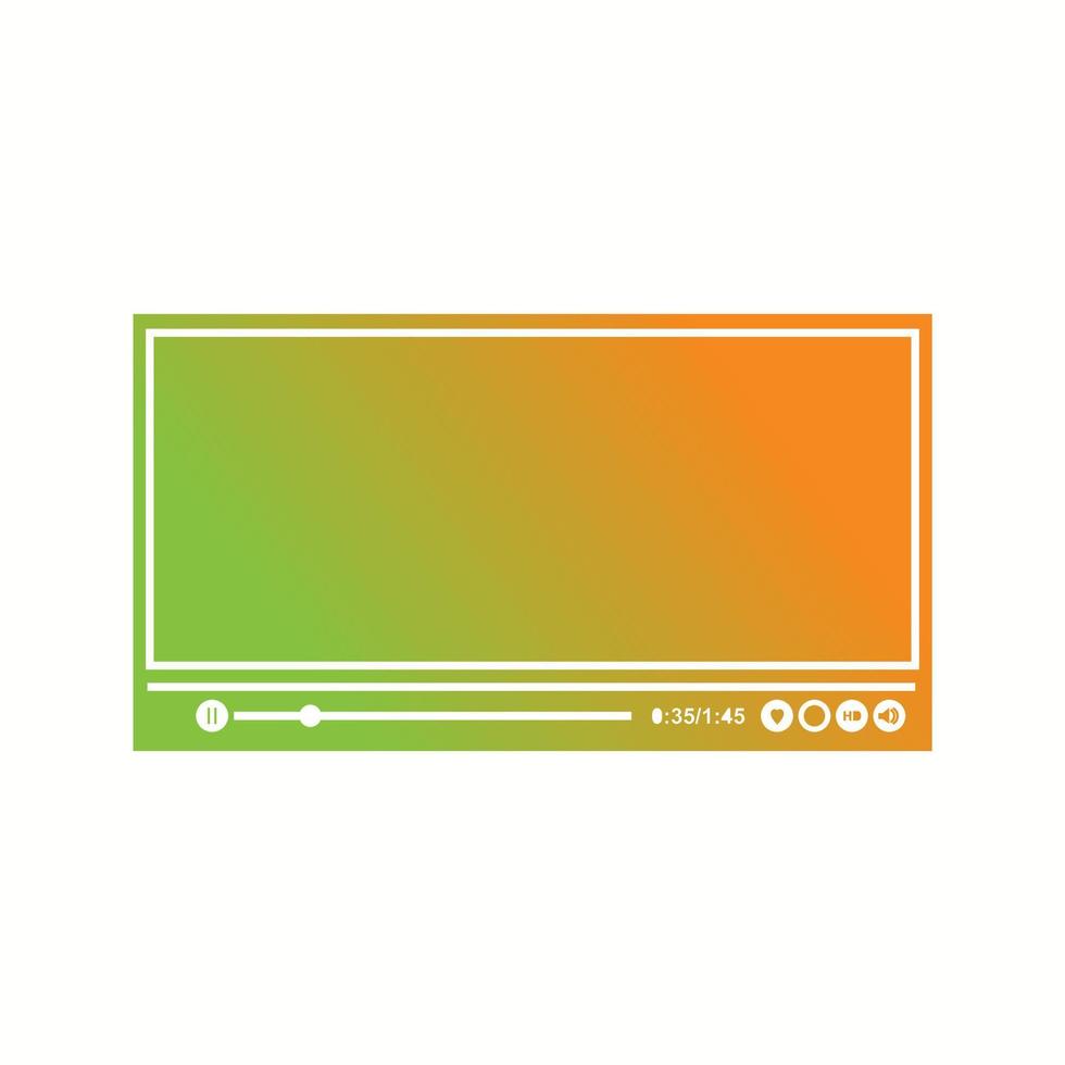 Beautiful Video player Vector Glyph icon