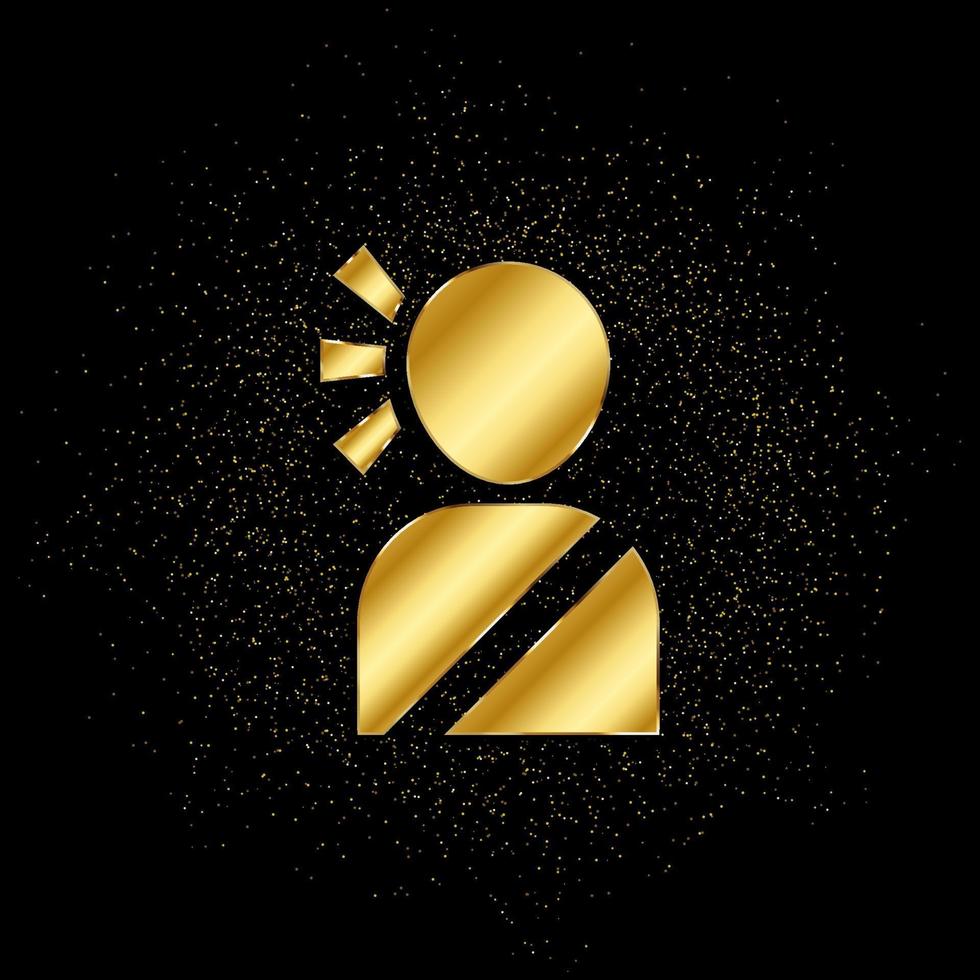 Accident, benefits, driver, inure gold, icon. Vector illustration of golden particle background . Vector gold background
