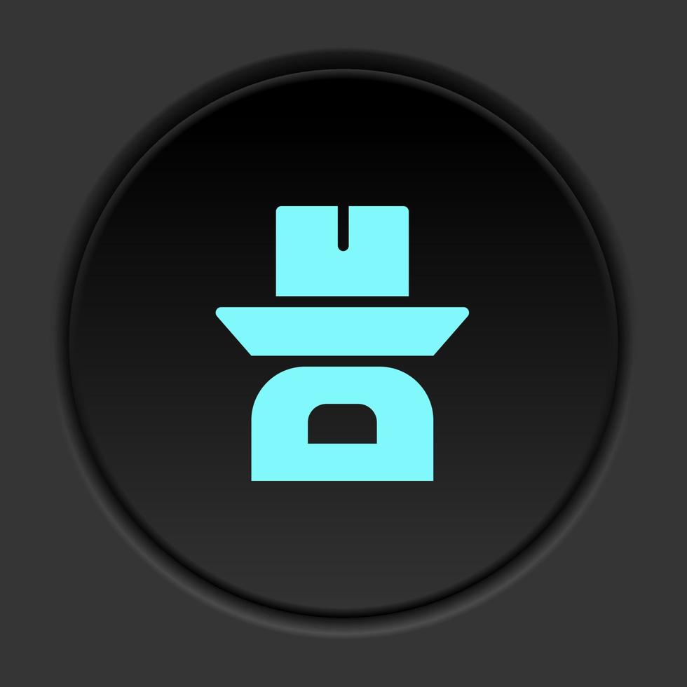 Dark button icon Mass production weight. Button banner round badge interface for application illustration on darken background vector