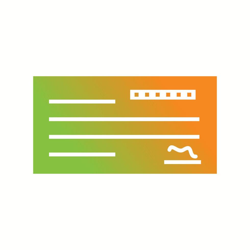 Beautiful Cheque Vector Glyph Icon