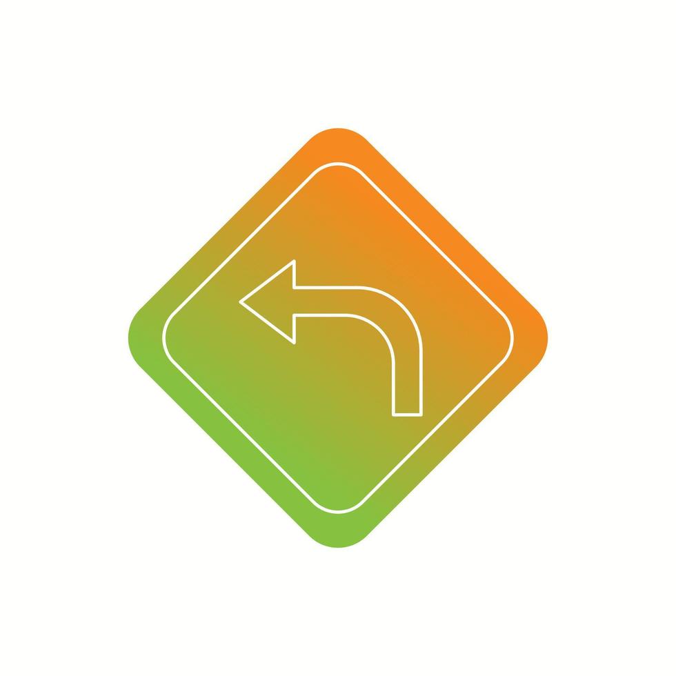 Beautiful Left turn Vector Glyph icon