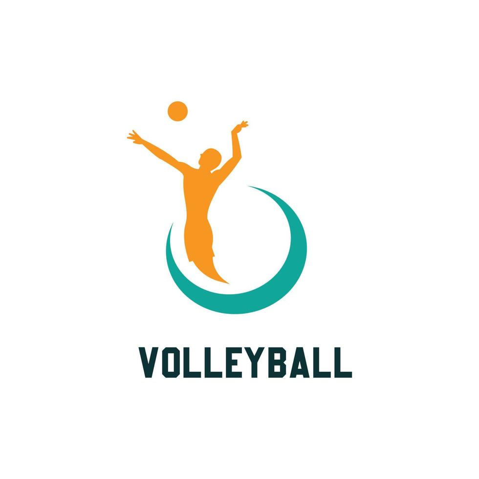 vóleibol logo modelo diseño vector icono ilustración