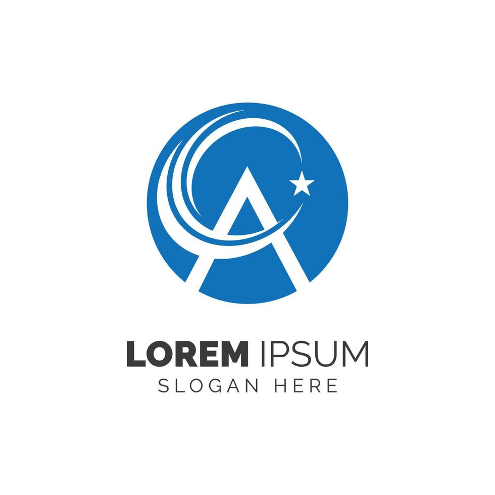 Letter A logo template design vector icon illustration